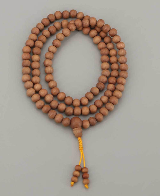 Fragrant Sandalwood Meditation Mala, 108 Beads