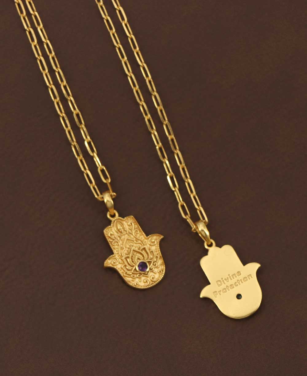 Divine Protection Hamsa Hand Necklace: Moonstone